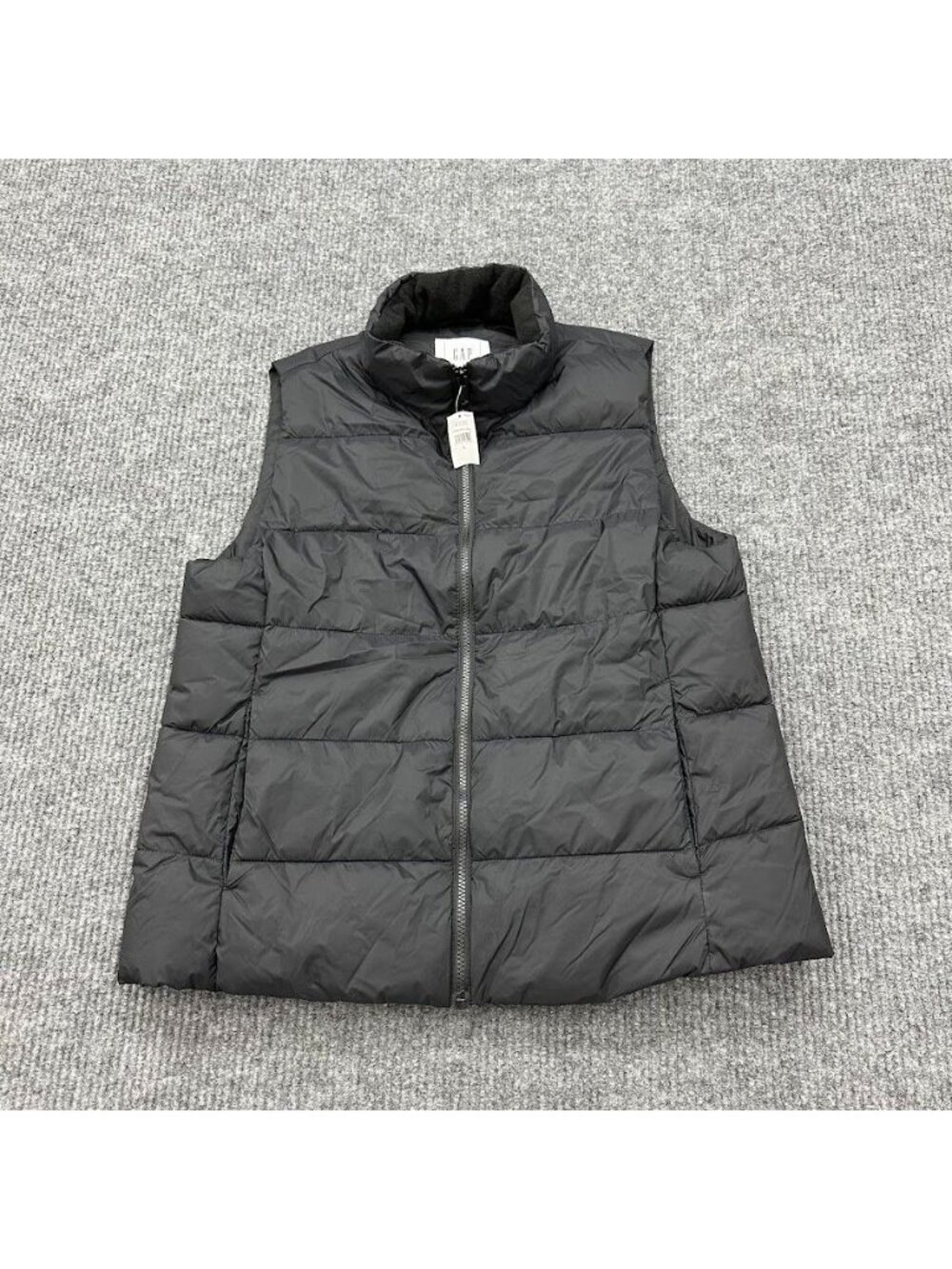 Gap Puffer Vest Full Zip Cold Control Water Resistant Black Womens sz Large NEW
